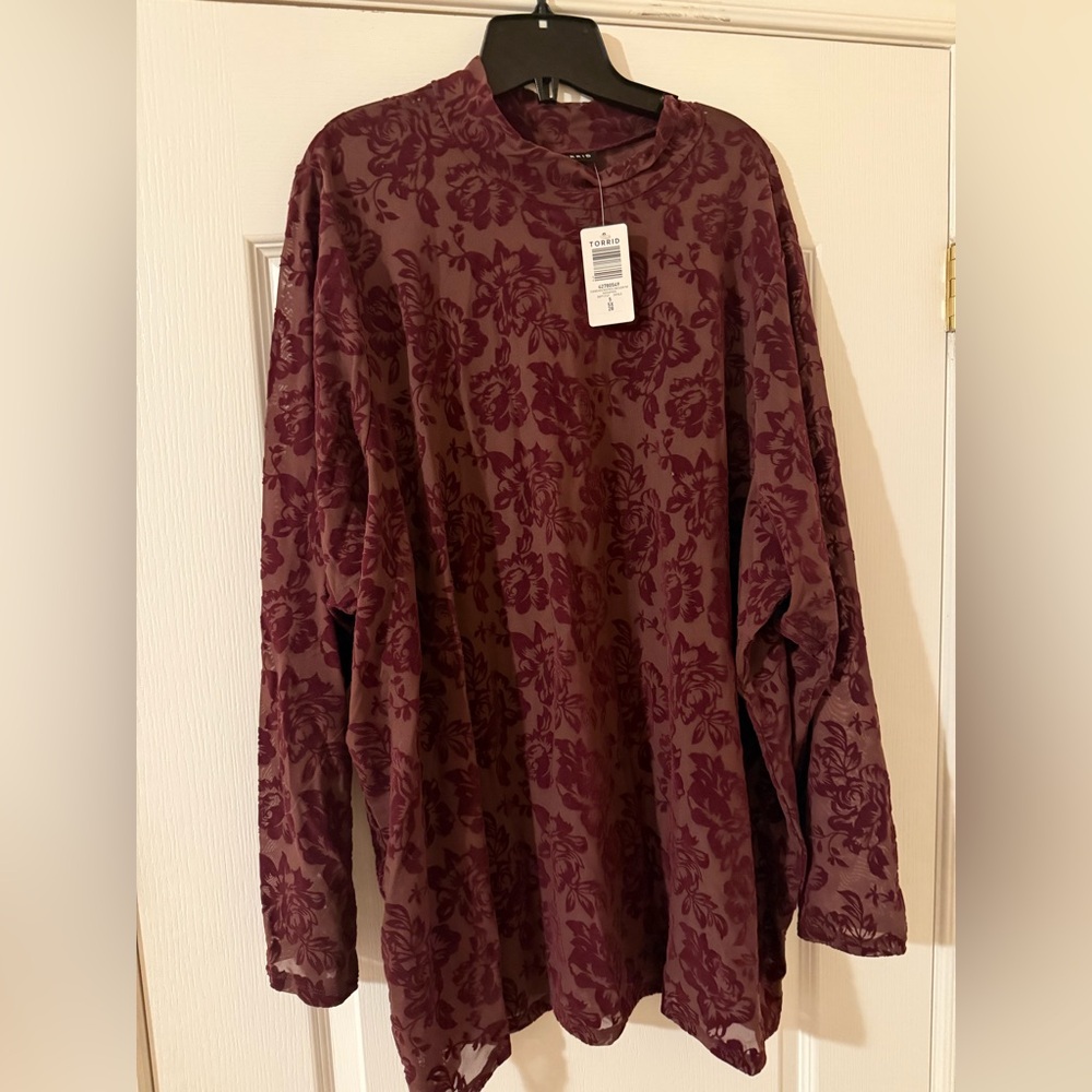 Sheer Floral Long Sleeve Top